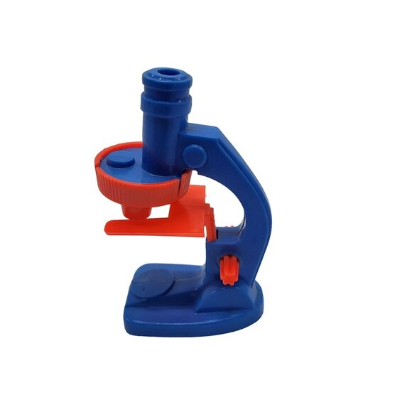 Vintage 1960's Transogram Toy Microscope Moveable Slide Tray Blue Orange Plastic - Picture 2 of 8